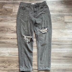 Distressed Gray Jeans